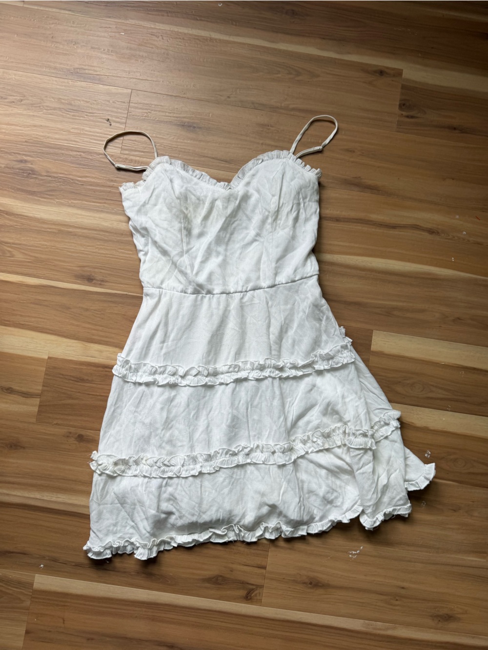 Women’s White Ruffle Chemise Slip